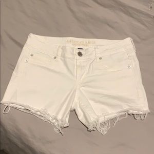 American eagle white denim shorts